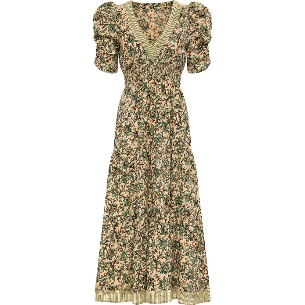 Anna Cate Elegant Floral Puff Sleeve Darby Maxi Dress XS NWT